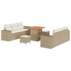 vidaXL Gartensofa-set 9 stk. Beige Poly Rattan