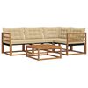 vidaXL Outdoor-Sofagarnitur mit Kissen 5 pcs Natur und Beige