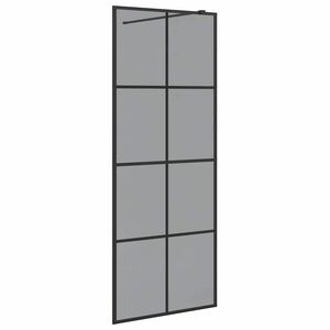 vidaXL Walk-in Duschwand Schwarz 80 x 195 cm Geh&auml;rtetes Glas