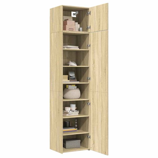 vidaXL Hochschrank Schmal Sonoma-Eiche 50x42,5x225 cm Holzwerkstoff