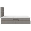 vidaXL Bett mit Stauraum und LED mit LED Taupe 120 x 190 cm Polyester