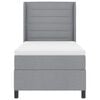 vidaXL Boxspringbett mit Matratze Hellgrau 190 x 90 cm Stoff