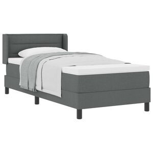 vidaXL Boxspringbett mit Matratze Dunkelgrau 200 x 90 cm Polyester