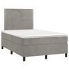 vidaXL Boxspringbett mit Matratze Hellgrau 120x200 cm Samt