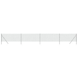 vidaXL Maschendrahtzaun Silbern 1x10 m