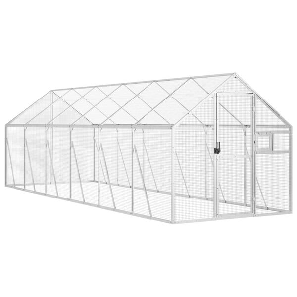 vidaXL Voliere Silbern 1,79x6x1,85 m Aluminium