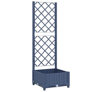vidaXL Garten-Pflanzgef&auml;&szlig; mit Spalier Blaugrau 40 x 40 x 121,5 cm PP