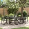 vidaXL Garten Essgruppe 9 pcs Schwarz Pulverbeschichteter Stahl