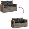 vidaXL Gartensofa-set mit Kissen 10 pcs Grau Poly-Rattan