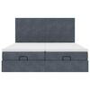 vidaXL Ottoman-Bett mit Matratzen & LEDs Dunkelgrau 200x200 cm Samt