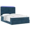 vidaXL Ottoman-Bett mit Matratzen & LEDs Dunkelblau 140x190 cm Samt