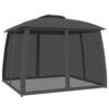 vidaXL Pavillon mit Doppeldach & Netzw&auml;nden Anthrazit 2,93x2,93m Stahl