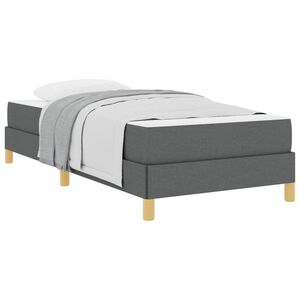 vidaXL Boxspringbett mit Matratze Dunkelgrau 80 x 200 cm Stoff