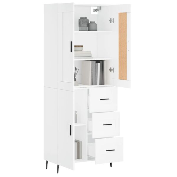 vidaXL Highboard Wei&szlig; 69,5x34x180 cm Holzwerkstoff