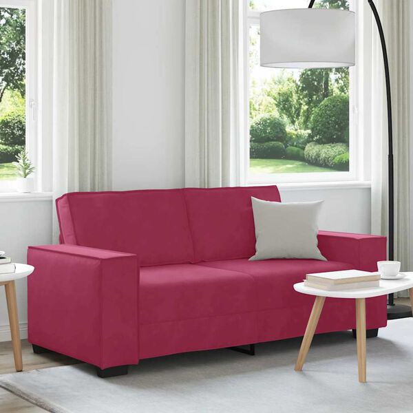 vidaXL 2-Sitzer-Sofa Weinrot 140 cm Samt