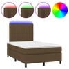vidaXL Boxspringbett mit Matratze & LED Dunkelbraun 120x190 cm Stoff