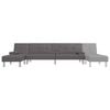 vidaXL Schlafsofa in L-Form Grau 255x140x70 cm Kunstleder