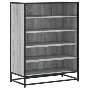 vidaXL Schuhschrank Grau Sonoma 75x38x97,5 cm Holzwerkstoff Metall