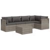 vidaXL 6-tlg. Garten-Lounge-Set mit Kissen Grau Poly Rattan