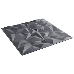 vidaXL Wandpaneele 12 Stk. 50 x 50 cm Amethyst Grau XPS Schaum