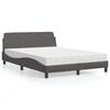 vidaXL Bett mit Matratze "Dover" Grau 140x190 cm Kunstleder