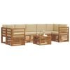 vidaXL Outdoor-Sofagarnitur 8 pcs Natur und Beige Massivholz Akazie