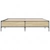 vidaXL Bettgestell Sonoma-Eiche 180x200 cm Holzwerkstoff und Metall