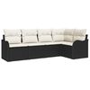 vidaXL Gartensofa-set Schwarz Poly-Rattan