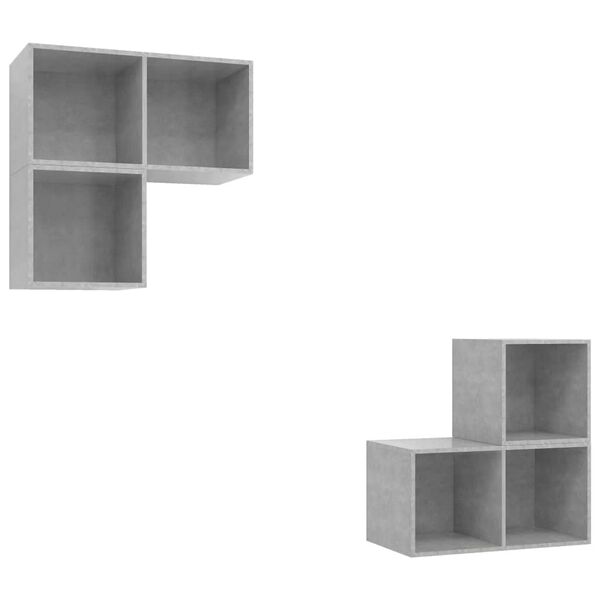 vidaXL 4-tlg. TV-Schrank-Set Betongrau Holzwerkstoff