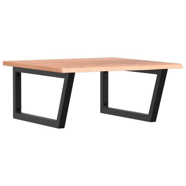 vidaXL Waschtischplatte mit Halterung Stahl und Massivholz Eiche