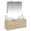 vidaXL Badezimmerm&ouml;bel-Set 4 pcs Sonoma-Eiche Ingenieurholz und Glas