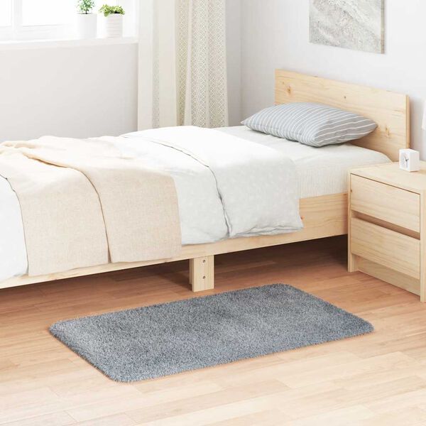 vidaXL Teppich Shaggy Hochflor NAVARRA Hellgrau 60x100 cm Polyester