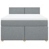 vidaXL Boxspringbett mit Matratze Hellgrau 140x190 cm Stoff