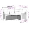 vidaXL 4-teiliges Gartensofa-Set mit Kissen, grau, Polyrattan