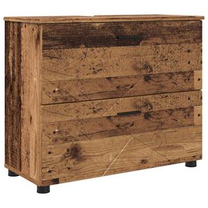 vidaXL Badezimmerschrank mit Schubladen Altholz 76,5 x 35 x 64 cm