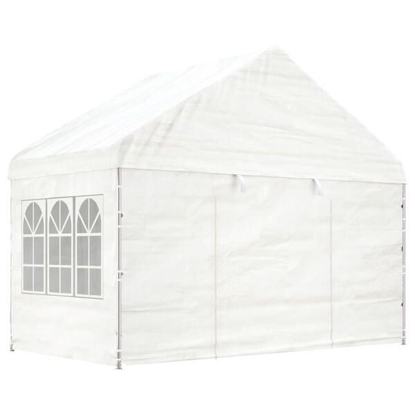 vidaXL Pavillon mit Dach Wei&szlig; 20,07x4,08x3,22 m Polyethylen