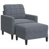 vidaXL Sessel mit Hocker Dunkelgrau 60 cm Samt