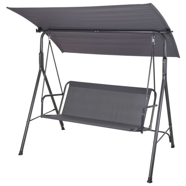 ProGarden Hollywoodschaukel mit Sonnendach Dunkelgrau