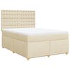 vidaXL Boxspringbett mit Matratze Creme 160x200 cm Stoff