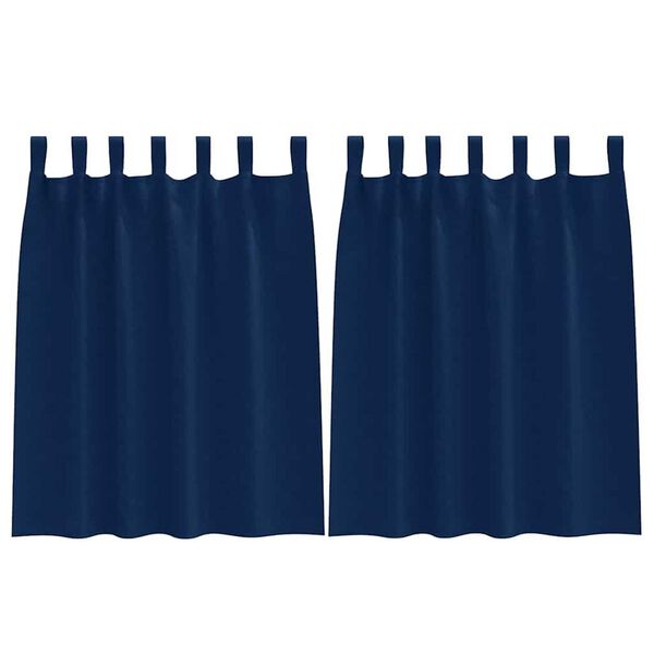 vidaXL Verdunkelungs-Vorhänge mit Ringen 2 pcs Dunkelblau 140 x 140 cm
