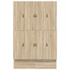 vidaXL Aufbewahrungsbettgestell Sonoma-Eiche 140 cm Holzwerkstoff