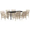 vidaXL Garten Essgruppe 7 stk. Beige Poly-Rattan