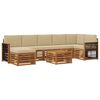 vidaXL Outdoor-Sofagarnitur mit Kissen 7 pcs Natur