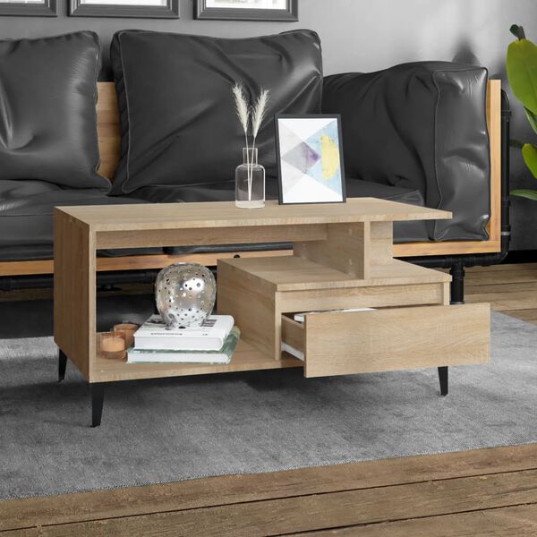 vidaXL Couchtisch Sonoma-Eiche 90x49x45 cm Holzwerkstoff