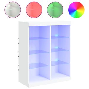 vidaXL Sideboard mit LED-Leuchten Wei&szlig; 81x37x100 cm