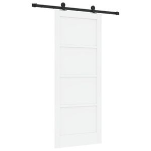 vidaXL Schiebet&uuml;r ORKDAL 83 x 202 cm Massives Kiefernholz Wei&szlig;