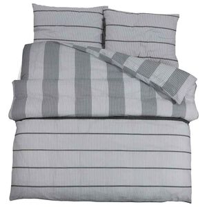 vidaXL Bettw&auml;sche-Set Hellgrau 200x220 cm Baumwolle