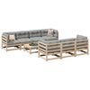 vidaXL 8-tlg. Garten-Sofagarnitur mit Kissen Massivholz Kiefer