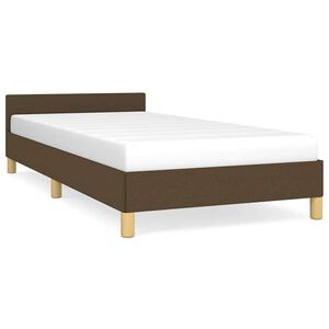 vidaXL Bettgestell ohne Matratze Dunkelbraun 90x200 cm Stoff