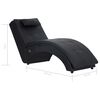 vidaXL Massage Chaiselongue mit Kissen Schwarz Kunstleder